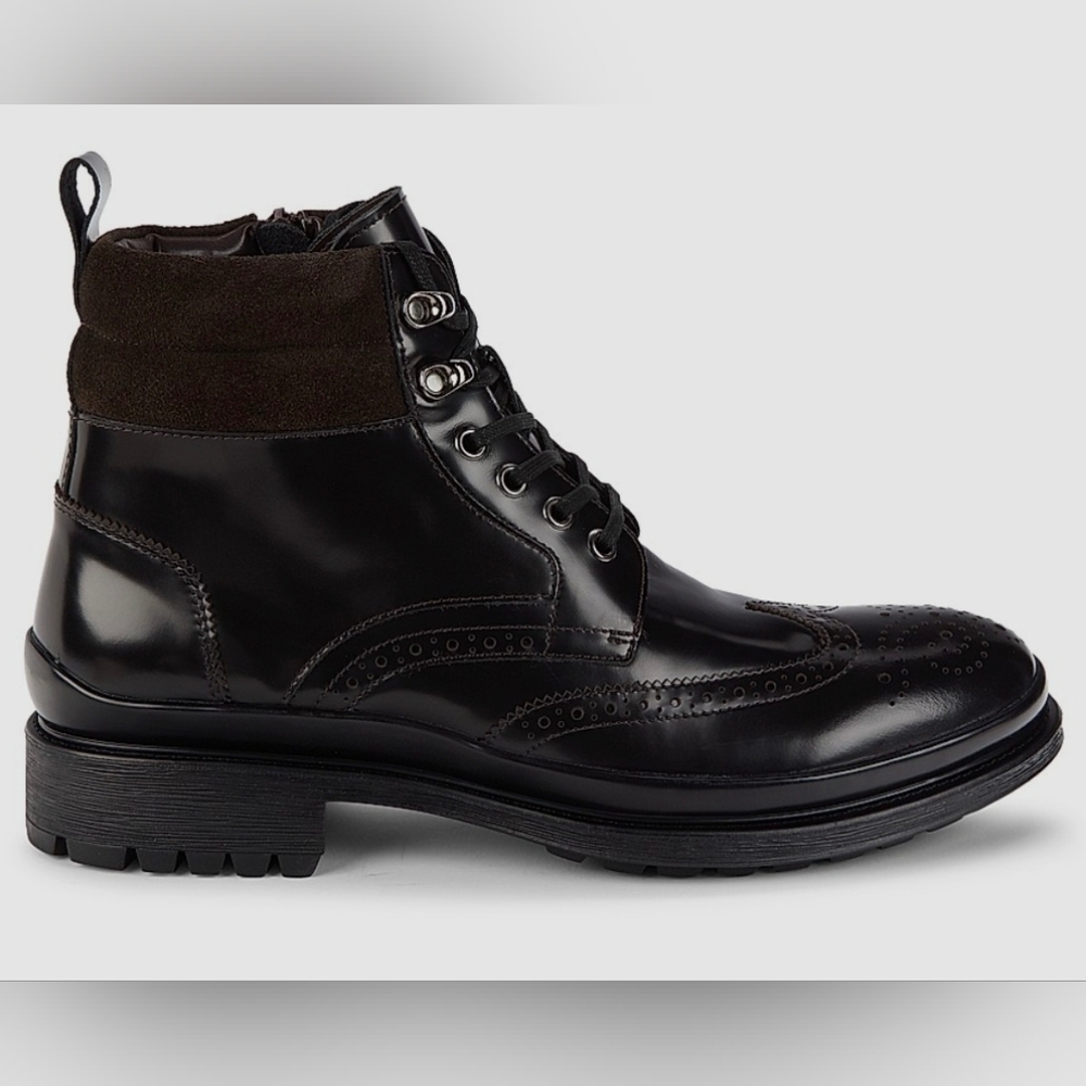 Saks Fifth Avenue Tyson Wingtip Leather Men's Boots Size 10